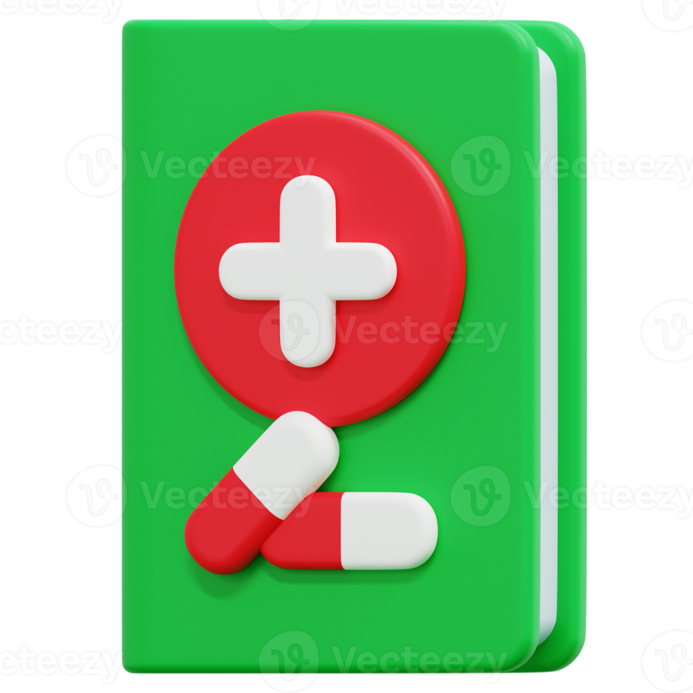 pharmacy book 3d render icon illustration png