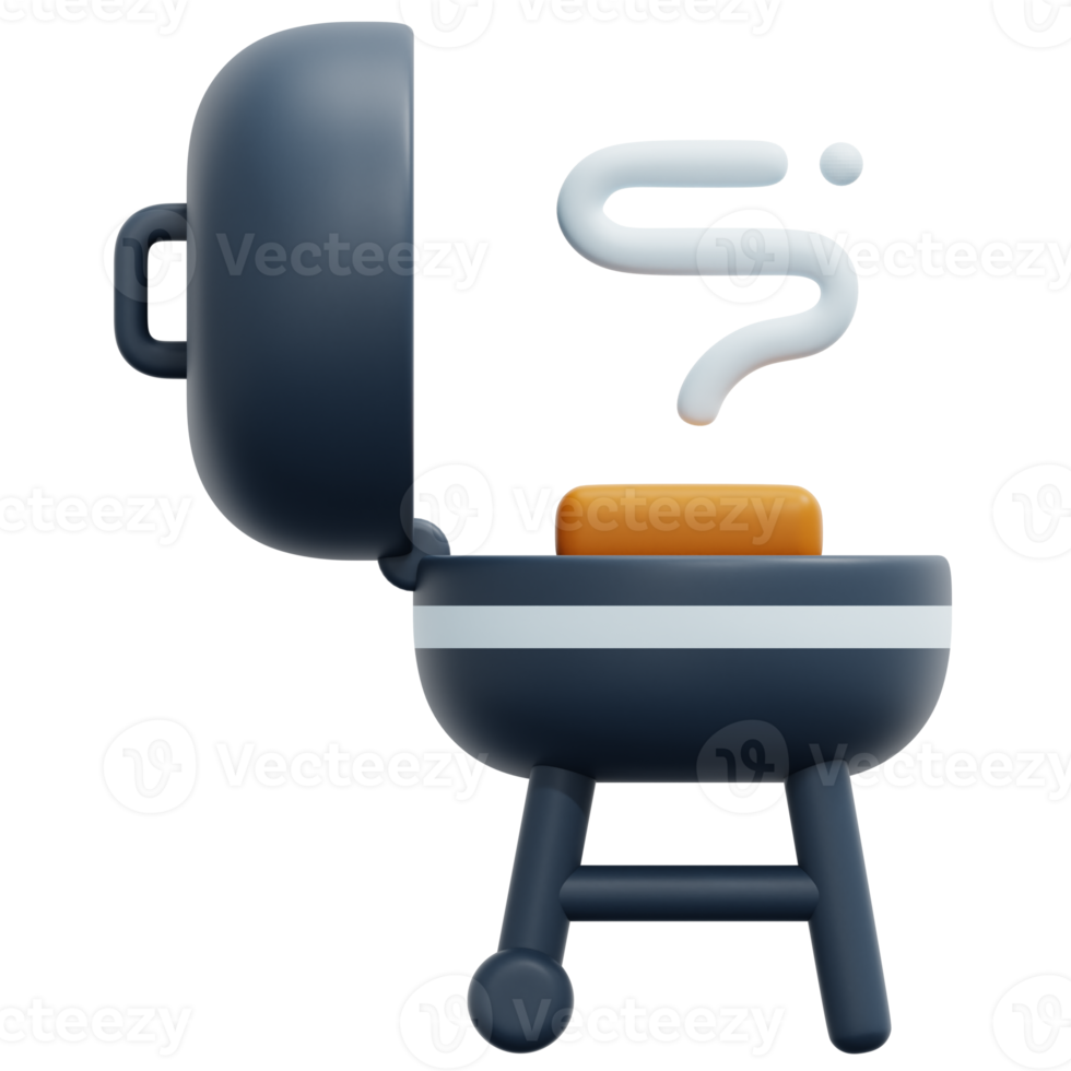 grill food 3d render icon illustration png