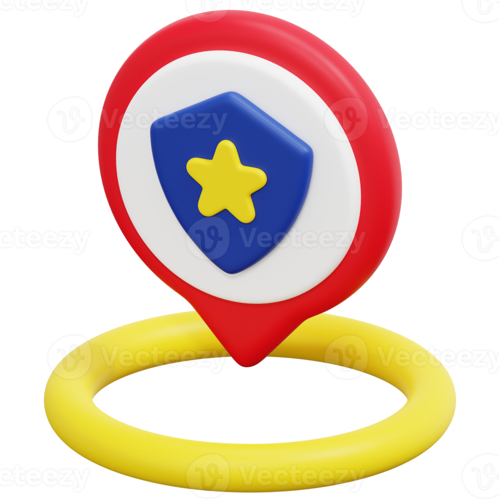 police station 3d render icon illustration png