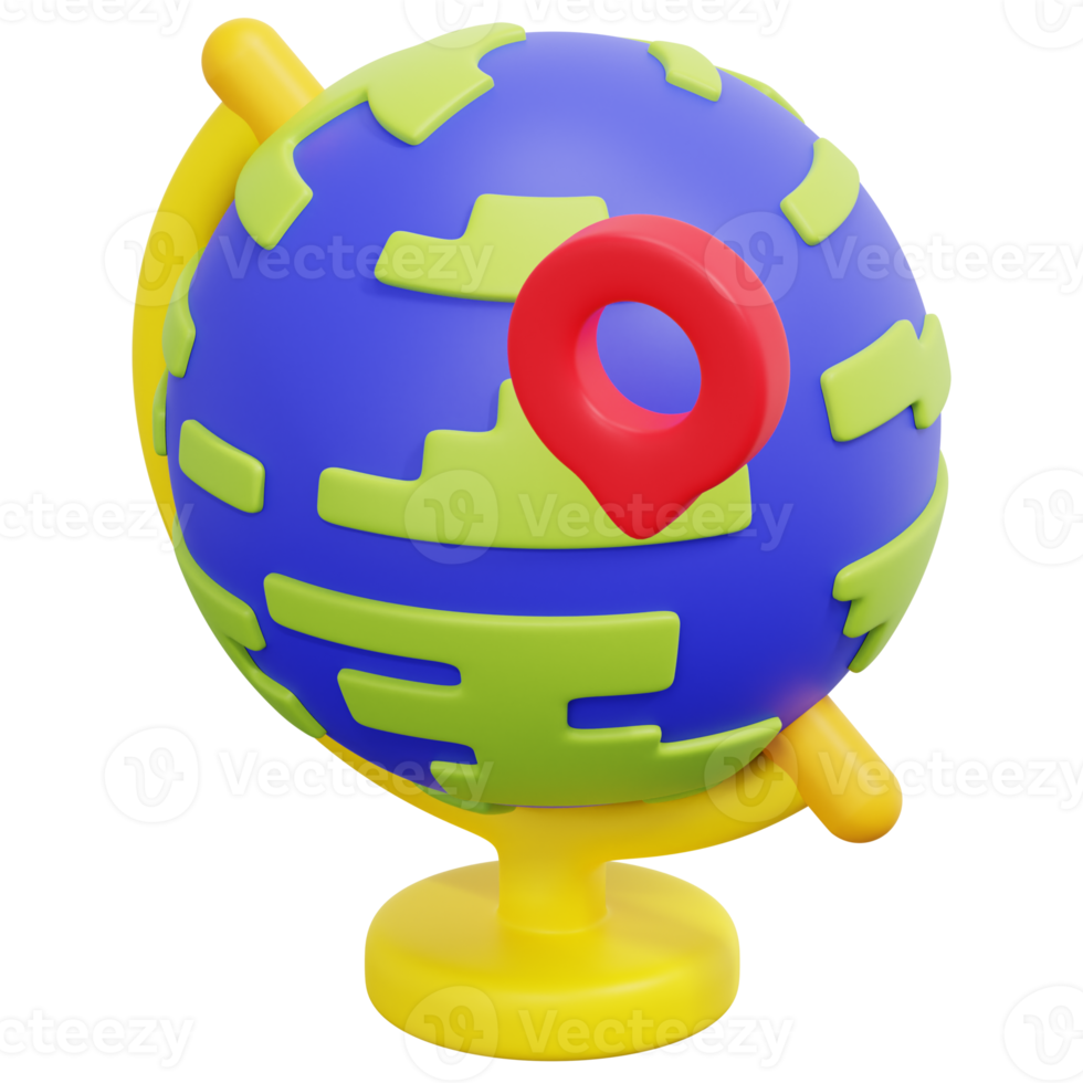 globo 3d render icono ilustración png