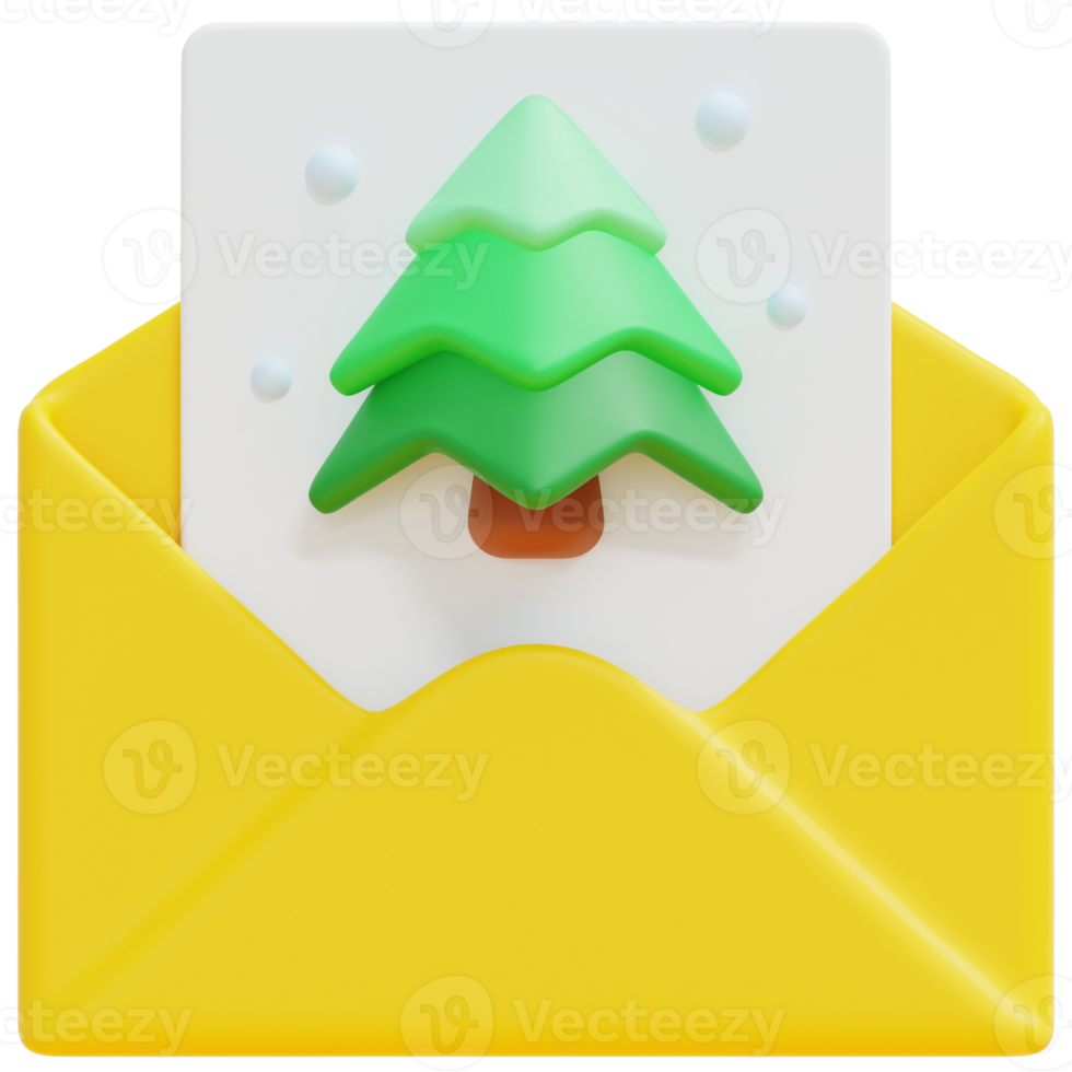 christmas card 3d render icon illustration png