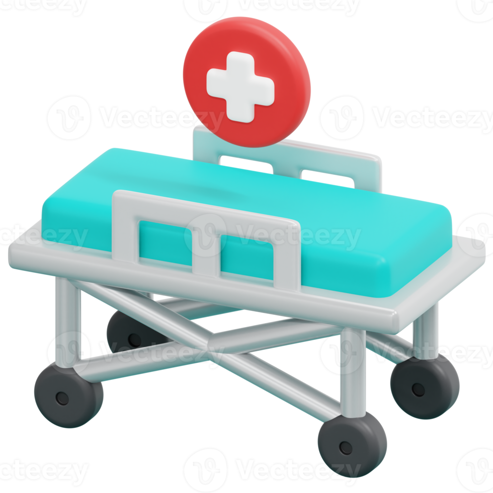 stretcher 3d render icon illustration png