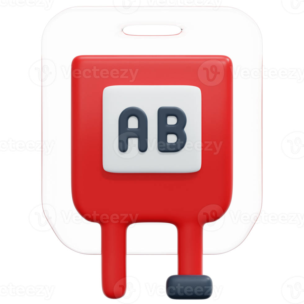 blood type ab 3d render icon illustration png