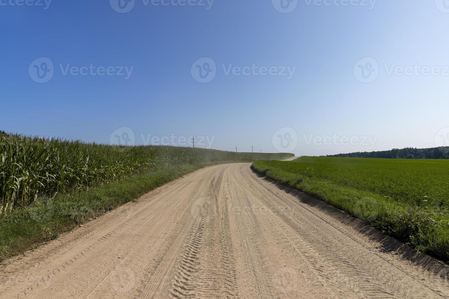 Rural road for cars and transport photo