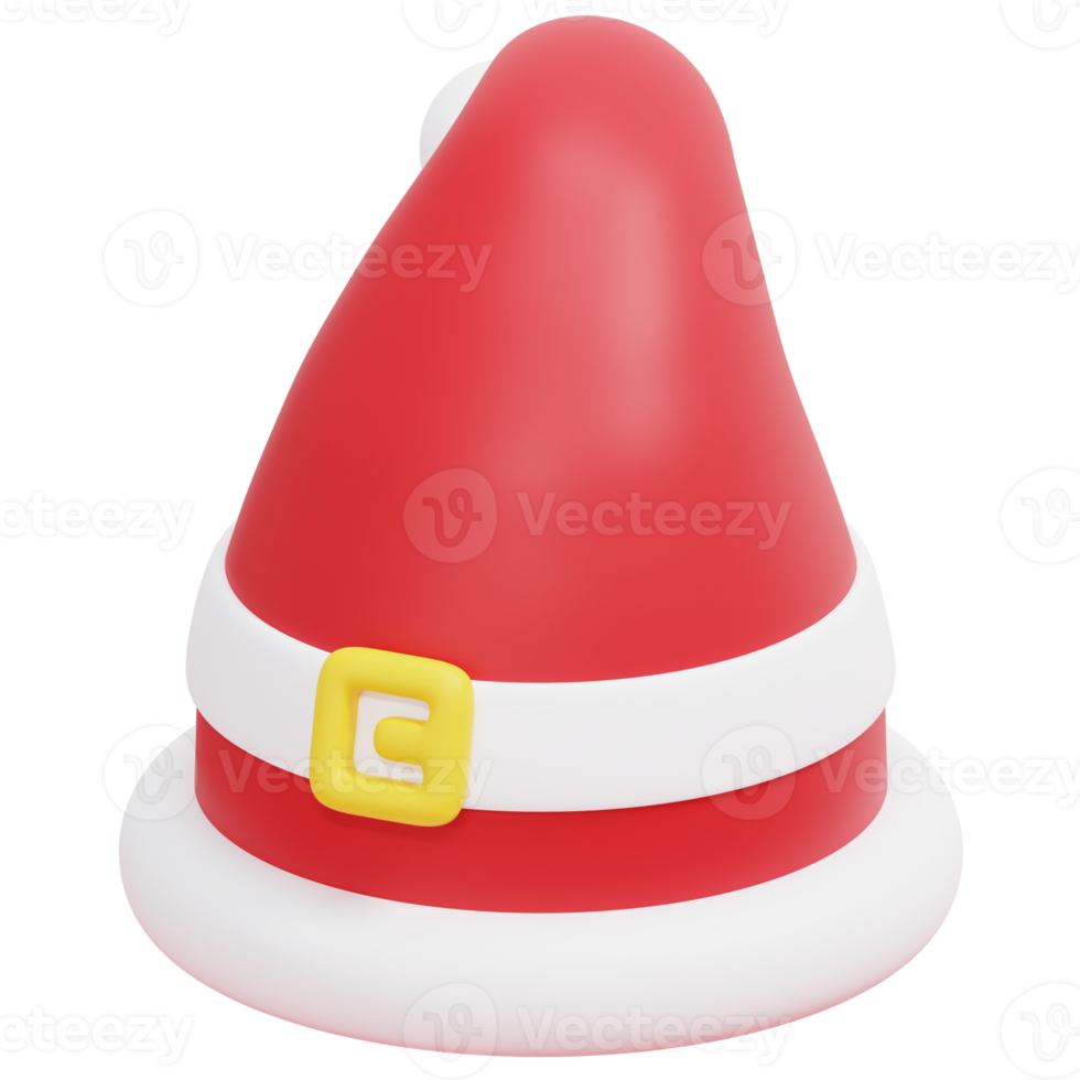santa hat 3d render icon illustration png