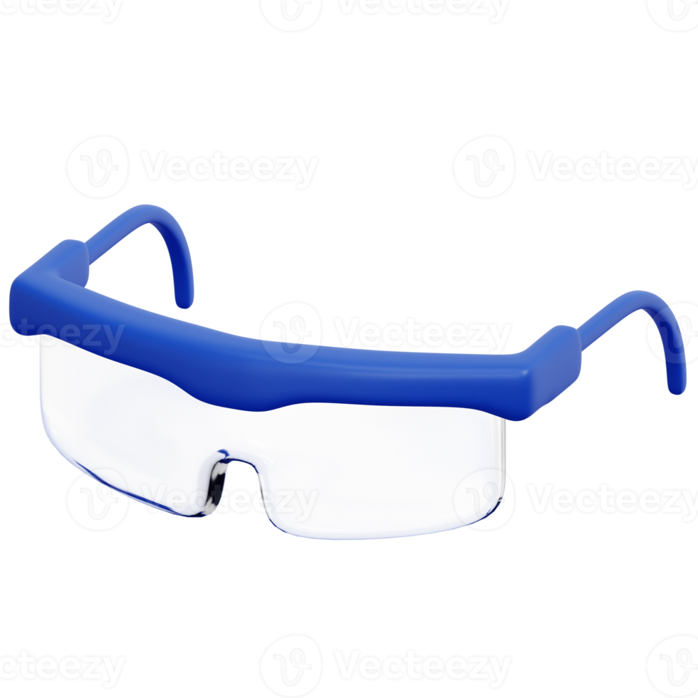 safety goggles 3d render icon illustration png