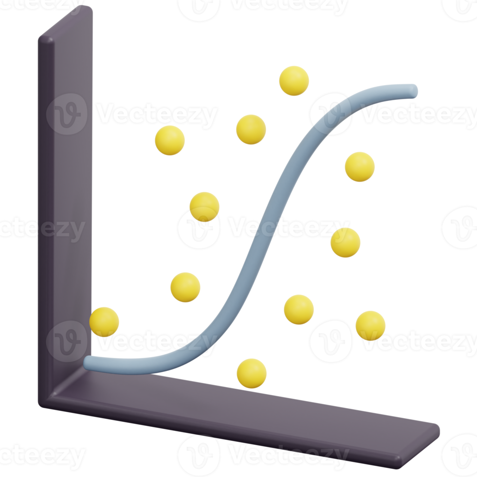 scatter plot 3d render icon illustration png