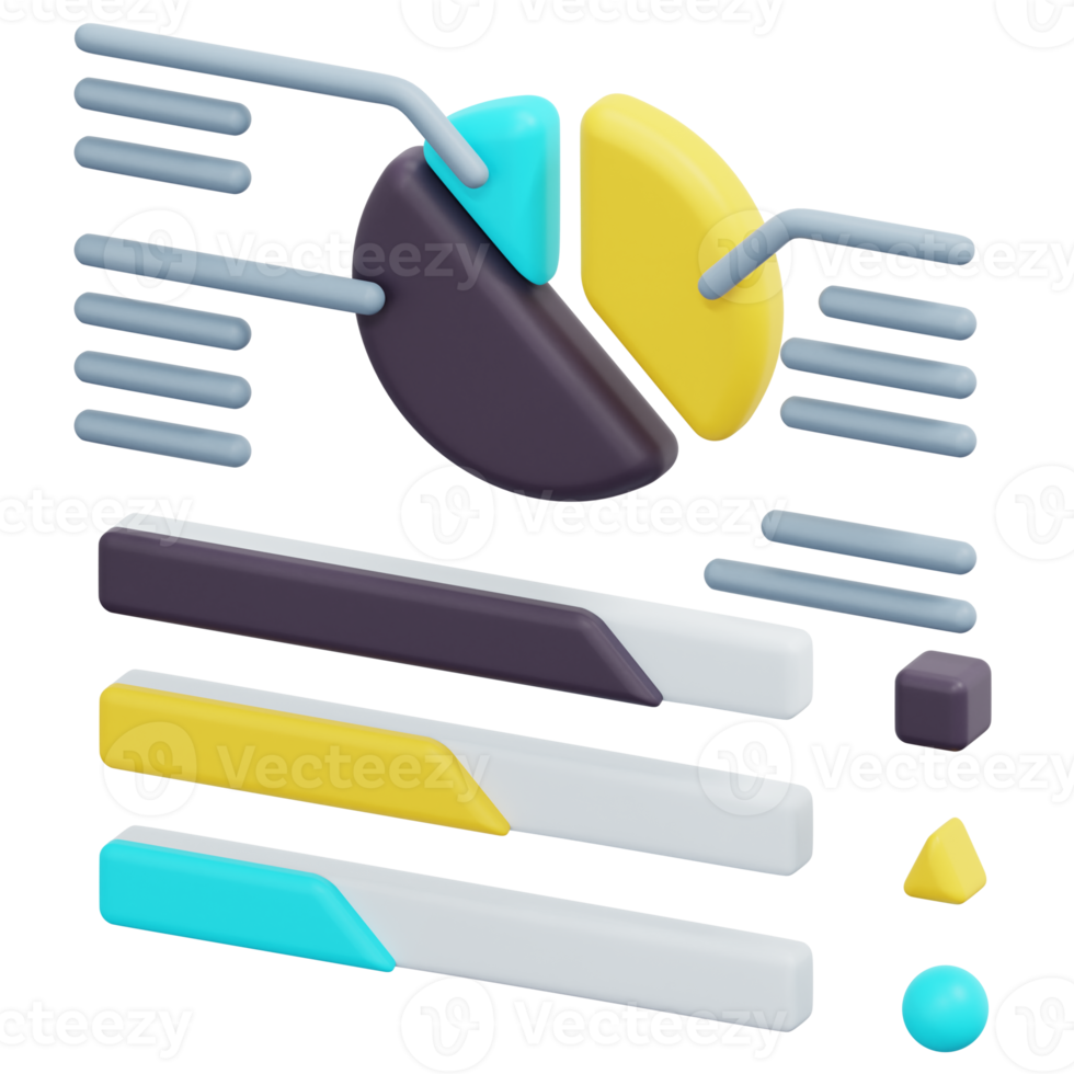 statistica 3d rendere icona illustrazione png