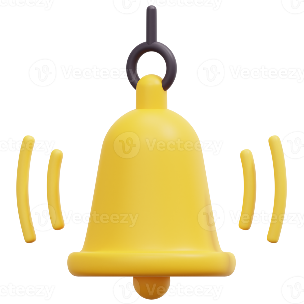 bell 3d render icon illustration png