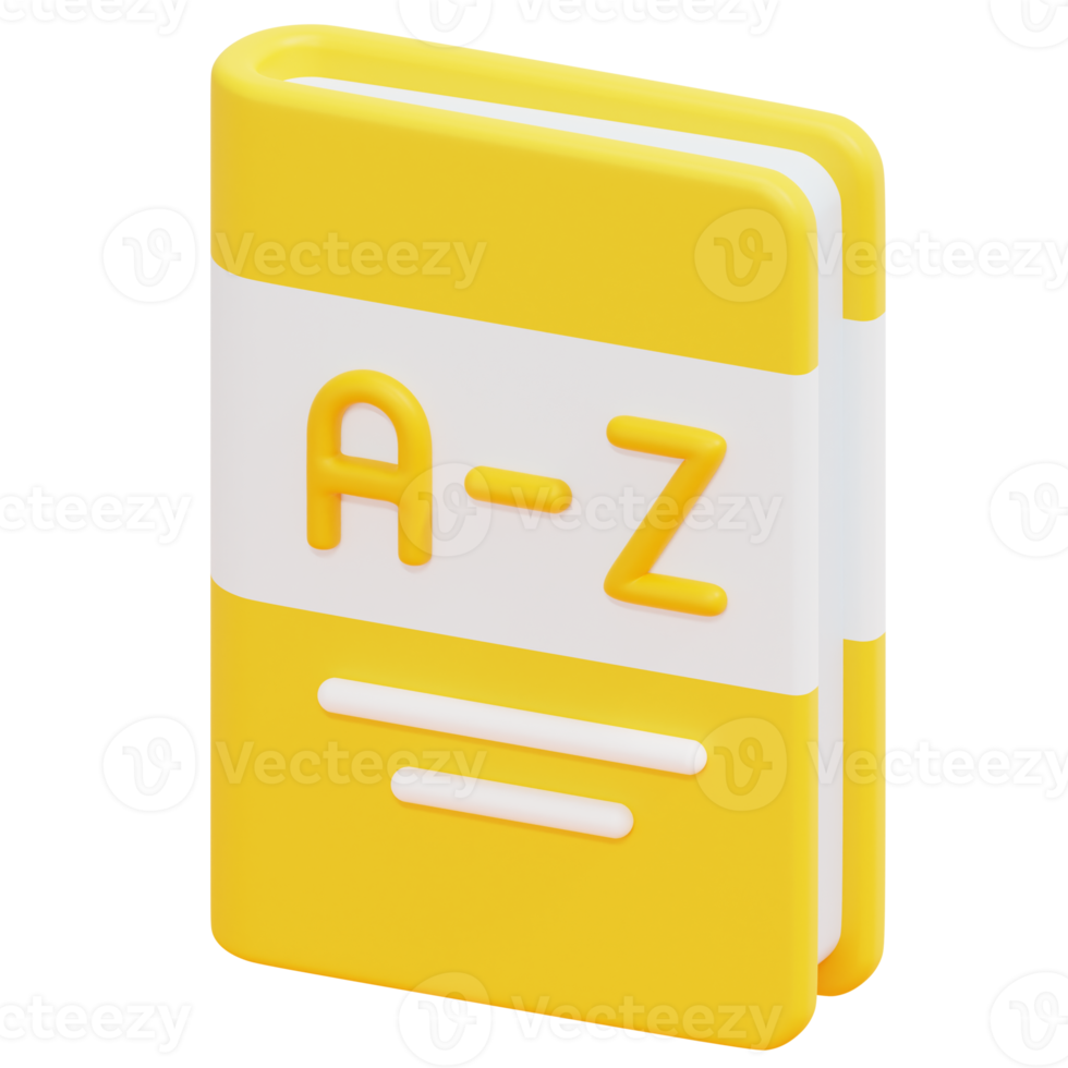 dictionary 3d render icon illustration png