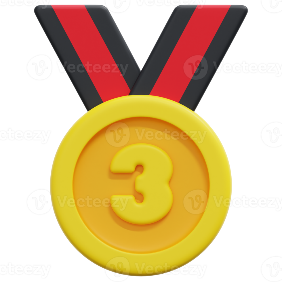 medal 3d render icon illustration png