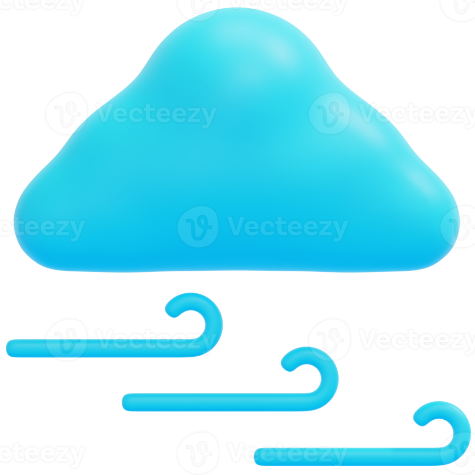 windy 3d render icon illustration png