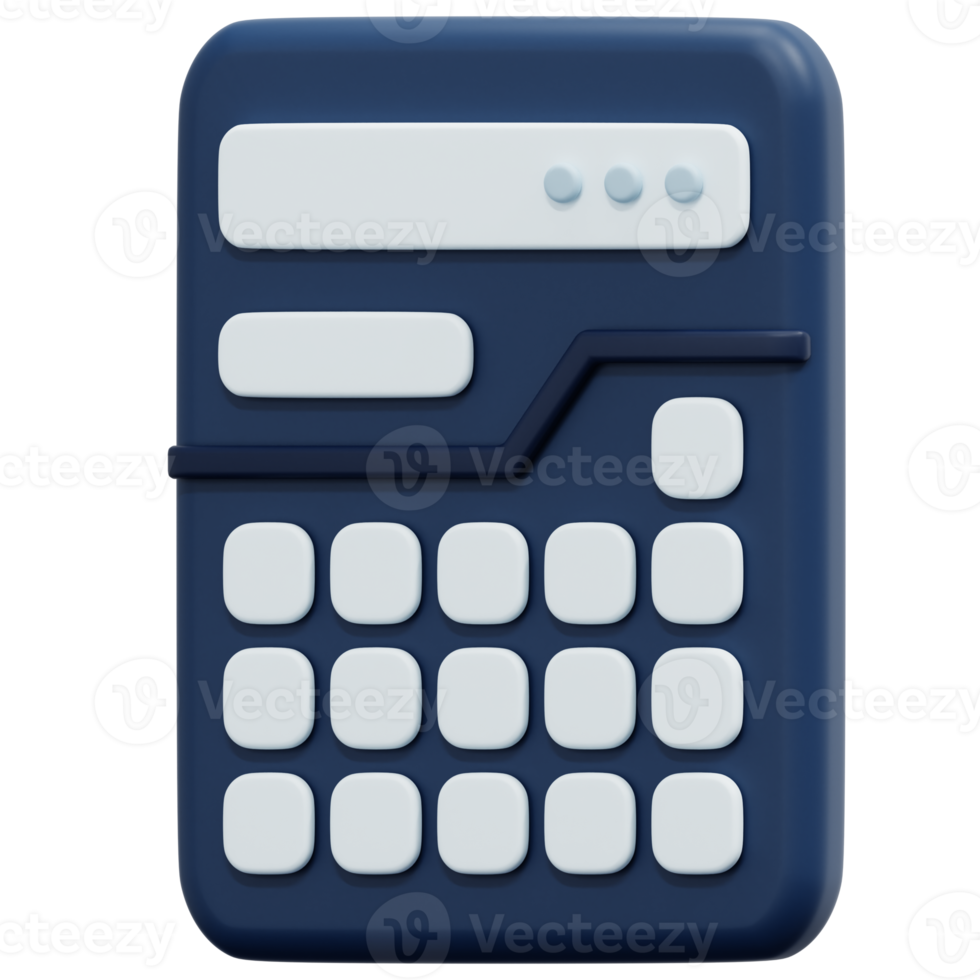 calculator 3d render icon illustration png