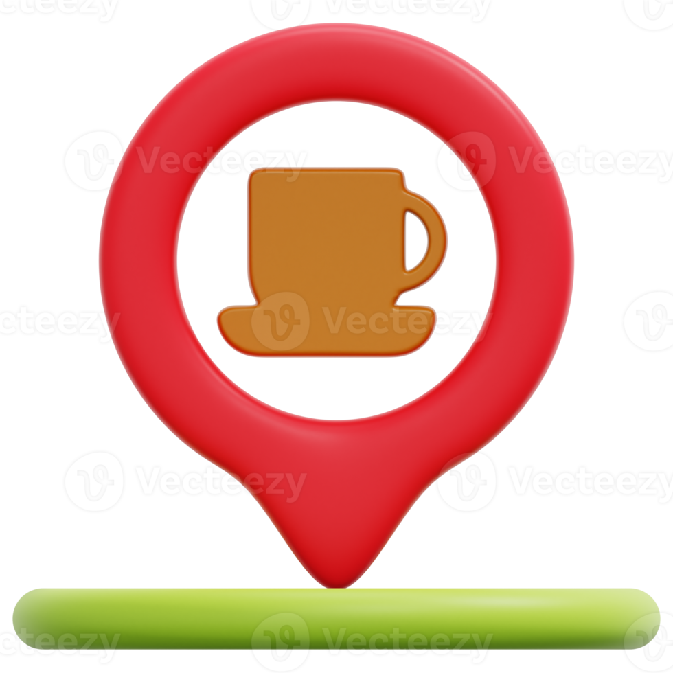 cafe 3d render icon illustration png