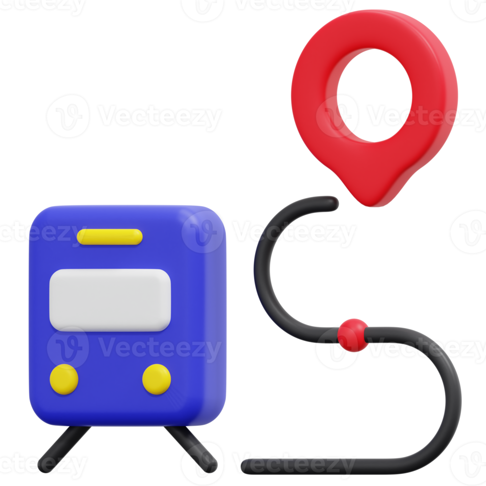 illustration de l'icône de rendu 3d du train png