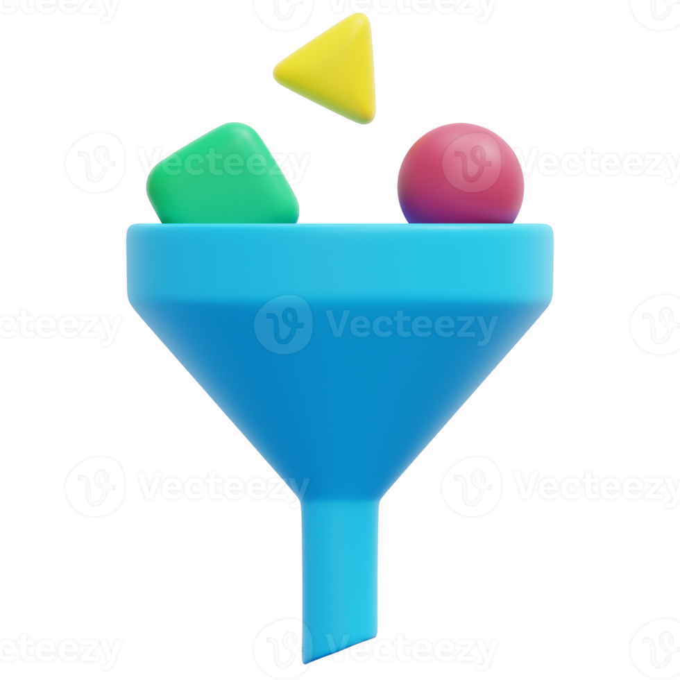 filter 3d render icon illustration png