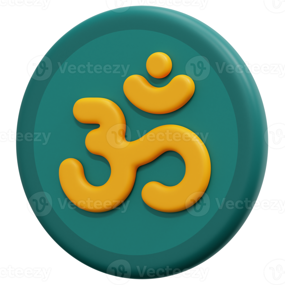 om 3d render icon illustration png