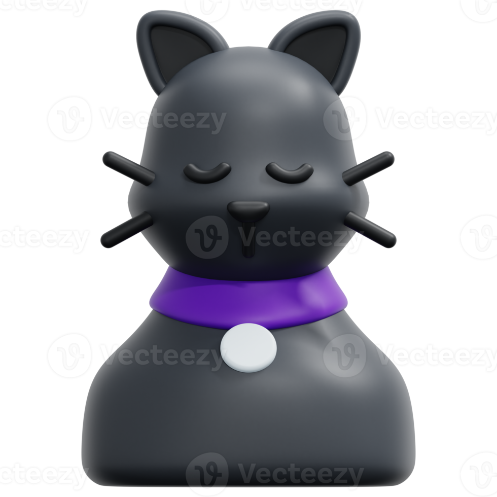 cat 3d render icon illustration png