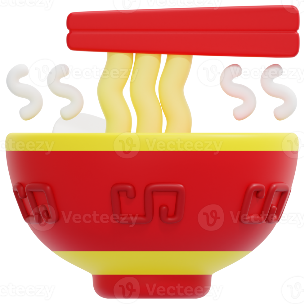 noodles 3d render icon illustration png
