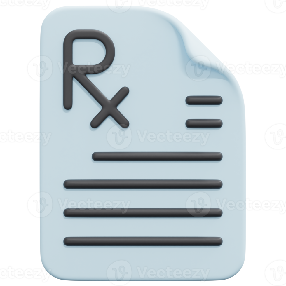 prescription 3d render icon illustration png
