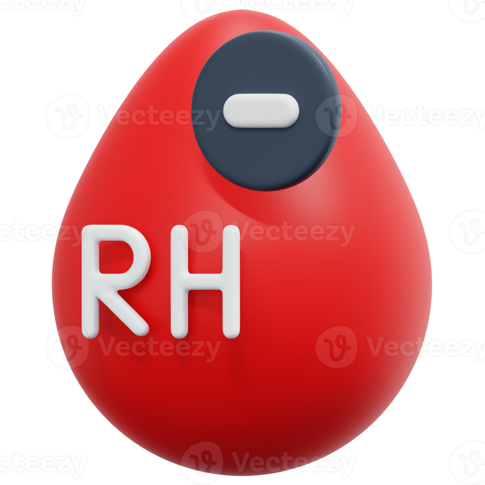 blood rh negative 3d render icon illustration png