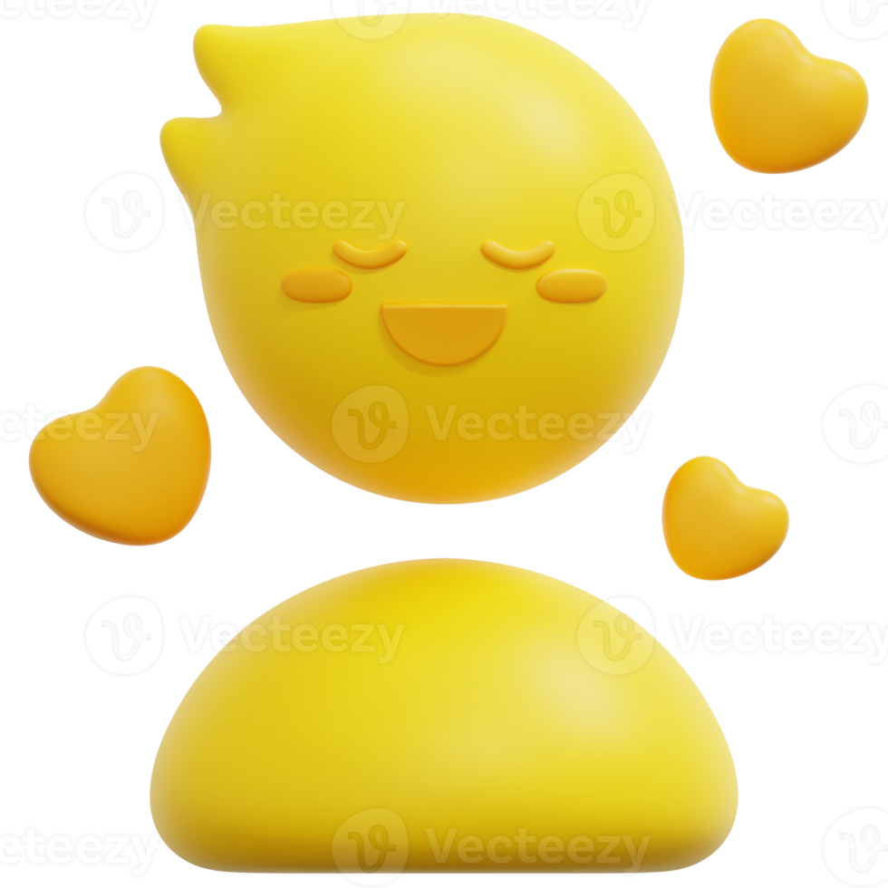 happy 3d render icon illustration png