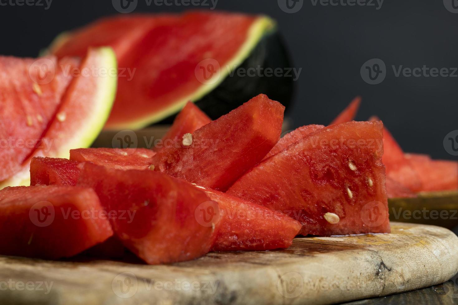 slices of sweet red watermelon photo