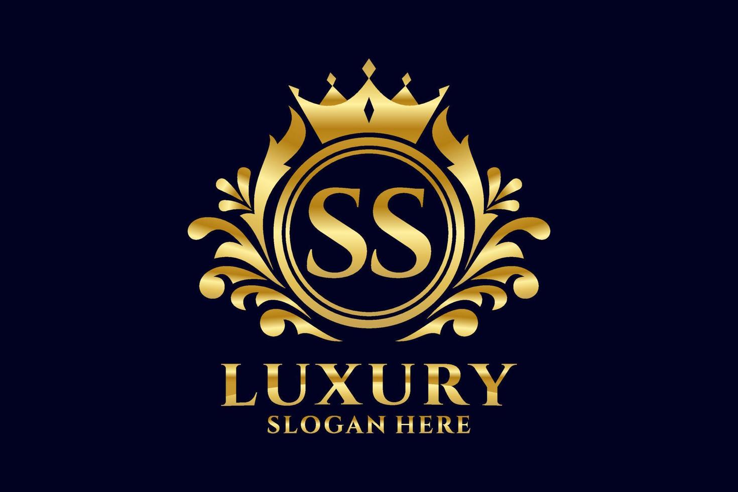 Initial SS Letter Royal Luxury Logo template in vector art for luxurious branding projects and other vector illustration.