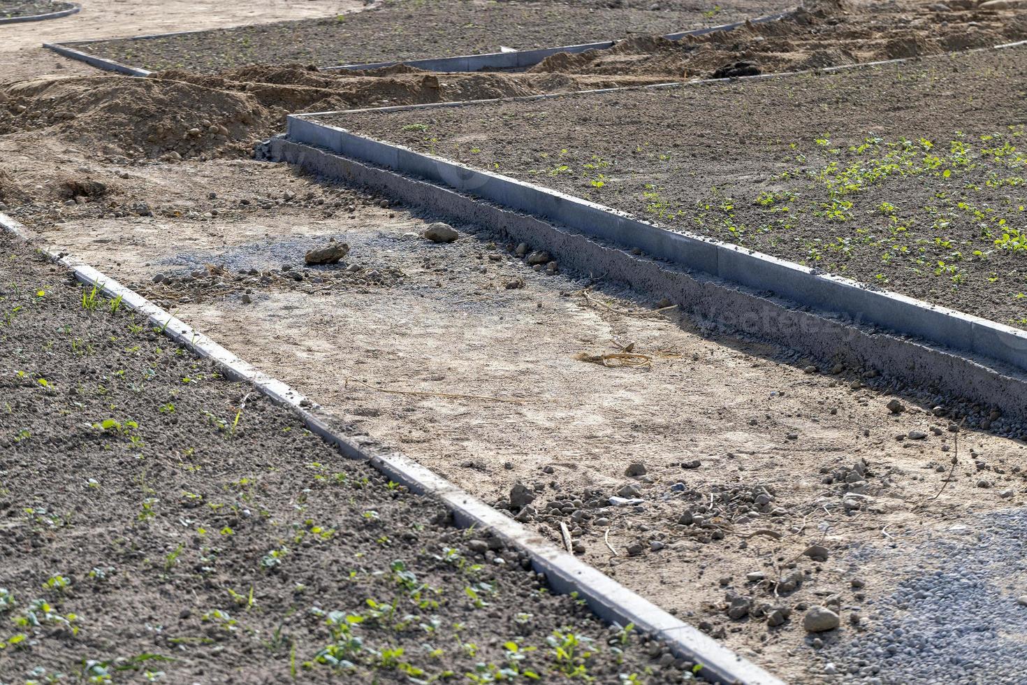 construction of a new walkway in the city park photo