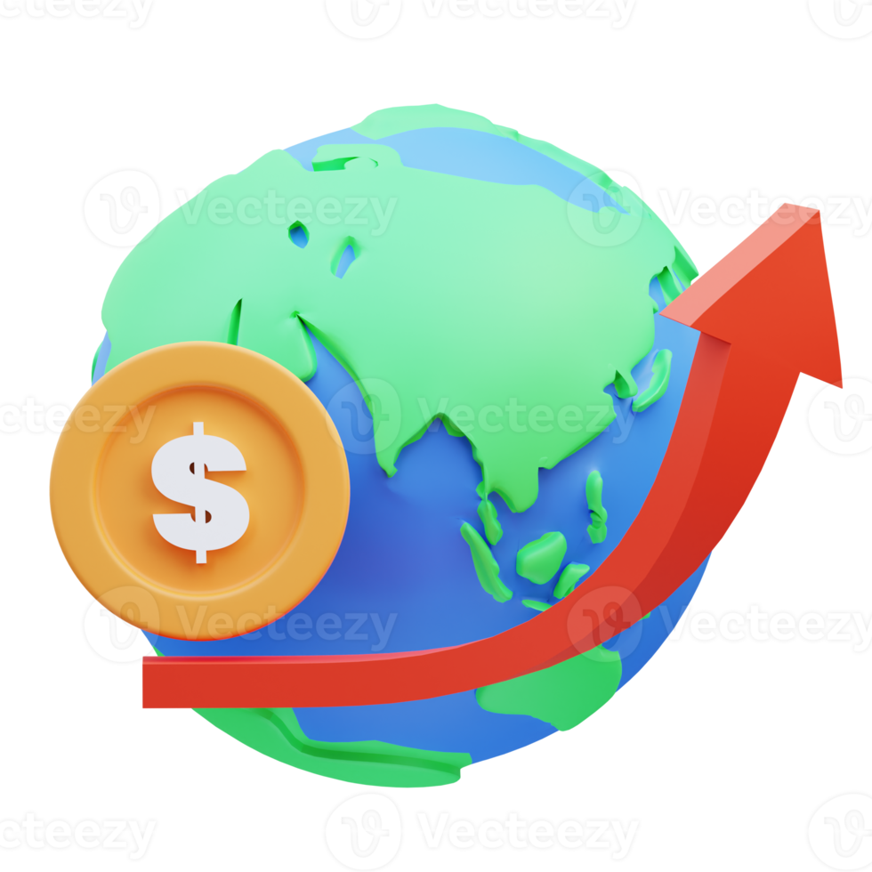 3D-Darstellung der internationalen Finanzinflation png