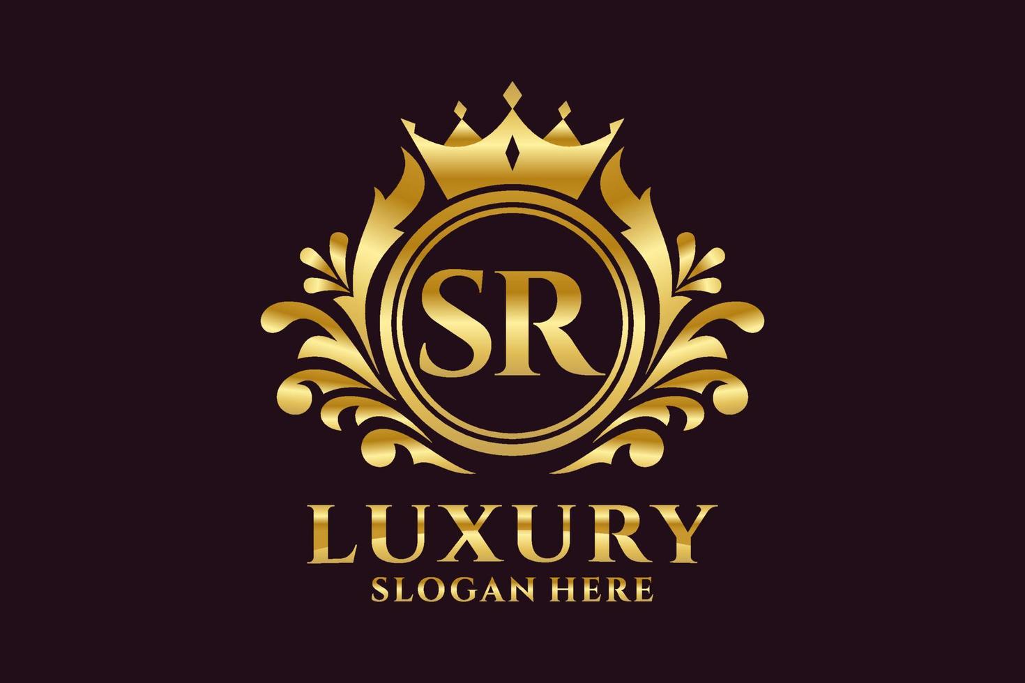 Initial SR Letter Royal Luxury Logo template in vector art for luxurious branding projects and other vector illustration.