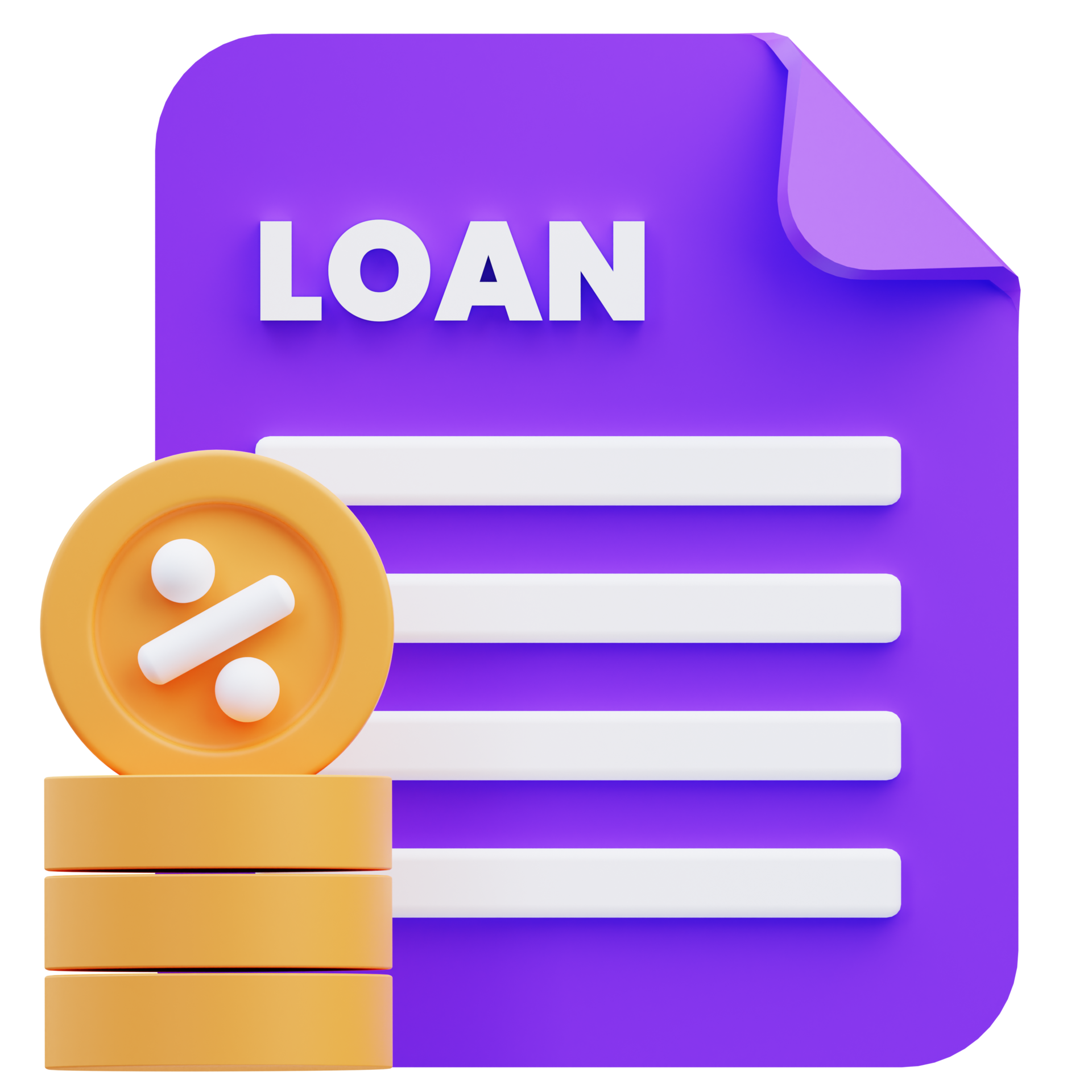Loan agreement document, 3d rendering illustration 11629334 PNG