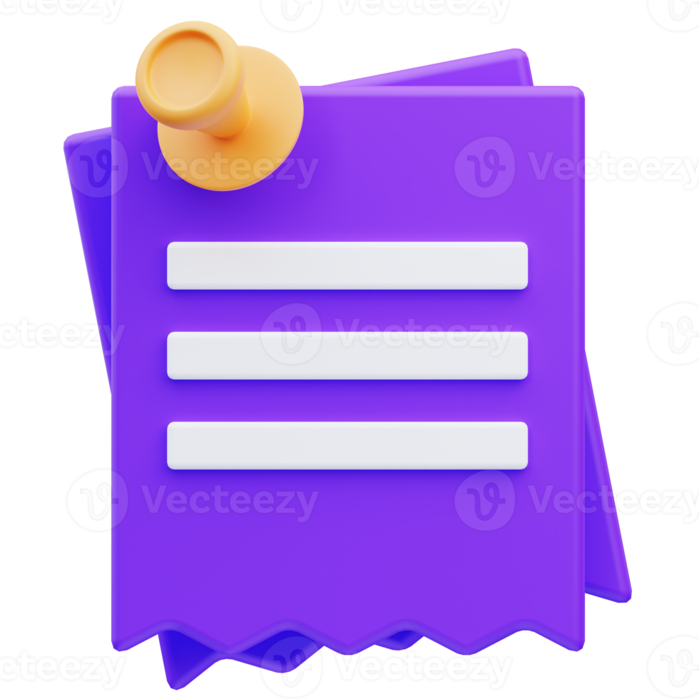 Sticky message 3d rendering illustration png