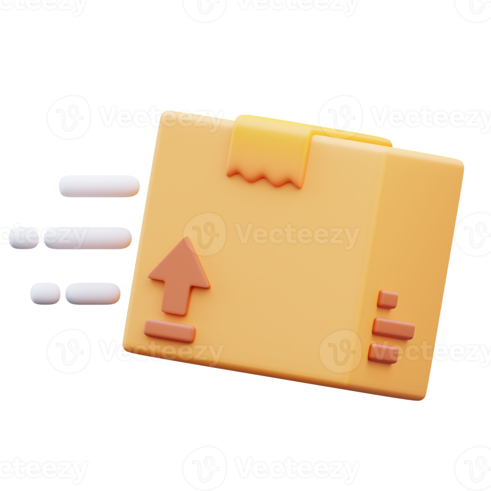 Packages on the way , 3d rendering illustrations png