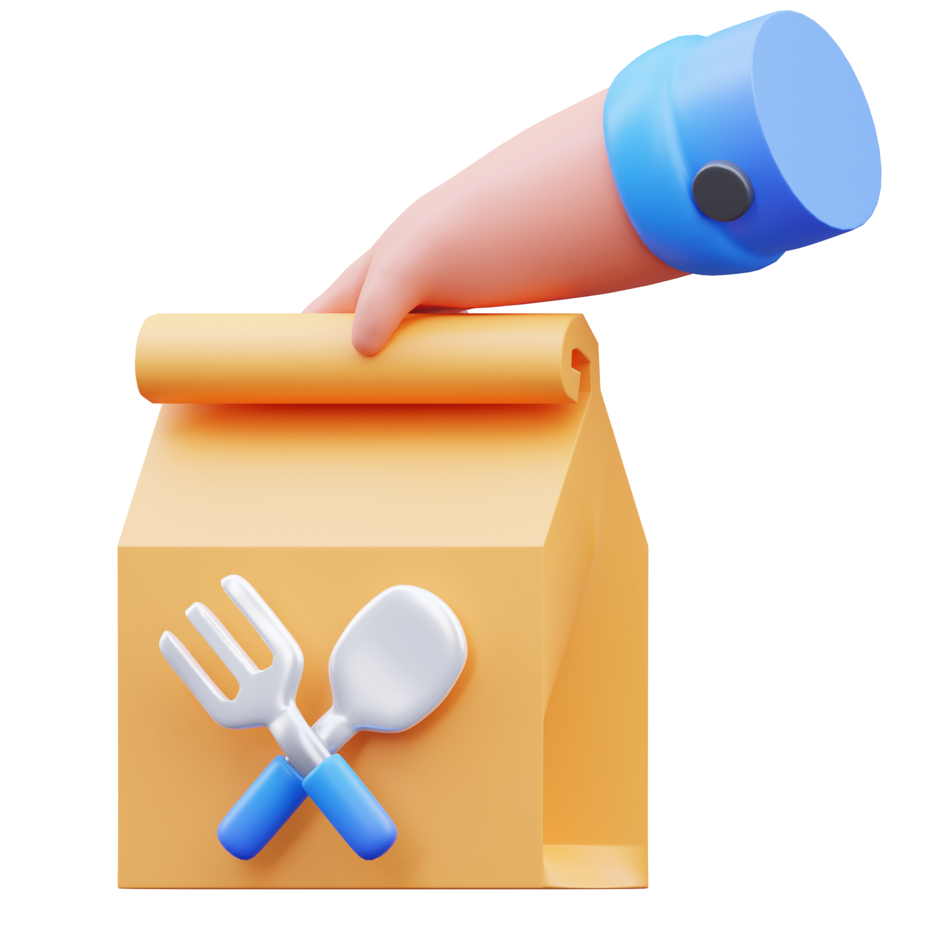 Hands Carrying Food Packages To Be Delivered 3d Rendering Illustration Hands Carrying Food Packages To Be Delivered 3d Rendering Illustration