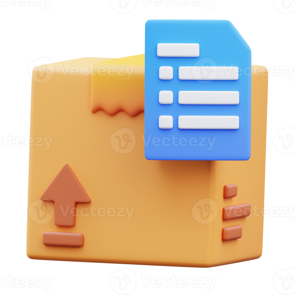 Shipping task list, 3d rendering illustration png