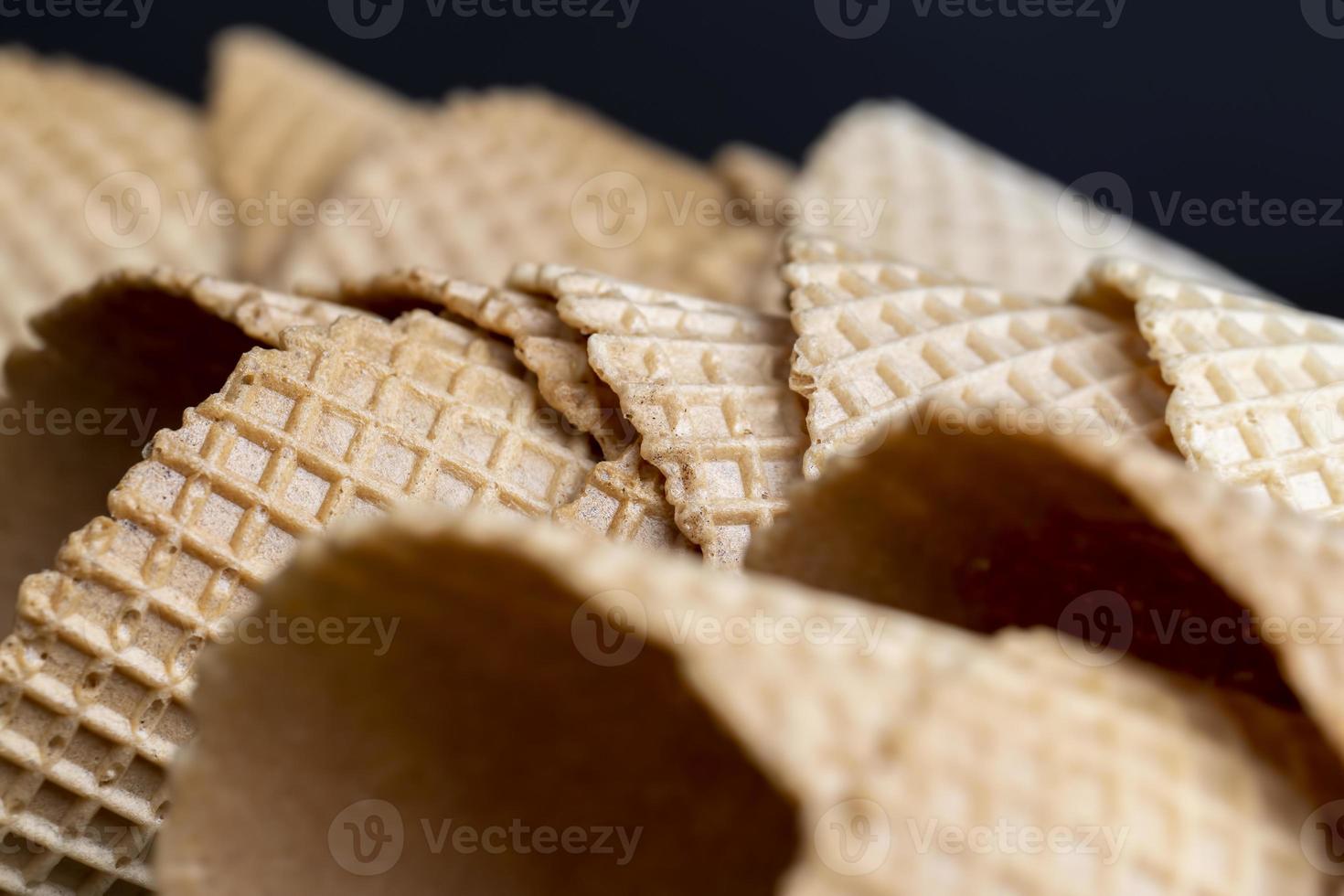 Waffle cones for ice cream photo