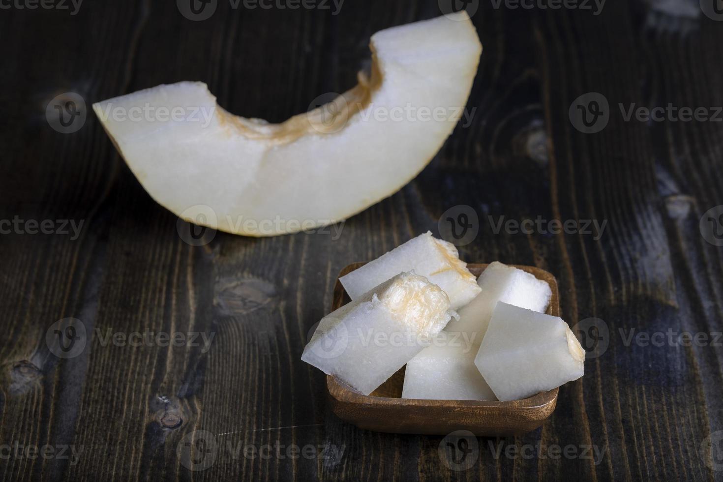 Ripe delicious melon during dessert cooking photo