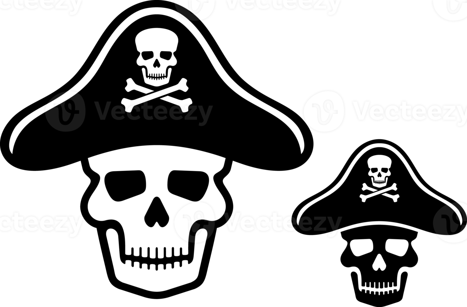 Pirate Skull with Hat Illustration png