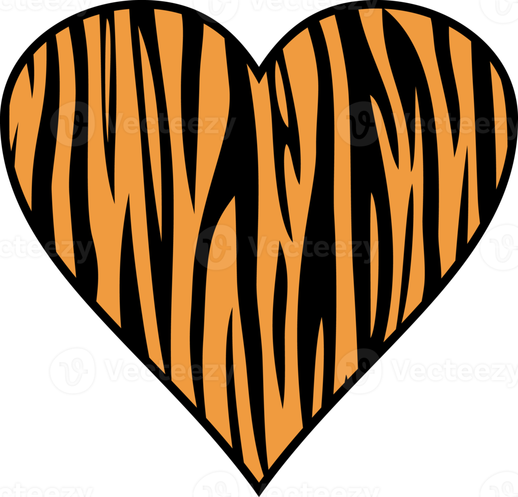 tigre pelle cuore illustrazione png