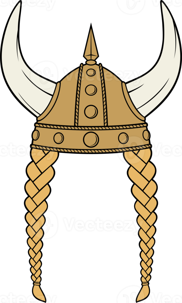 Viking Helmet with Braids Illustration png