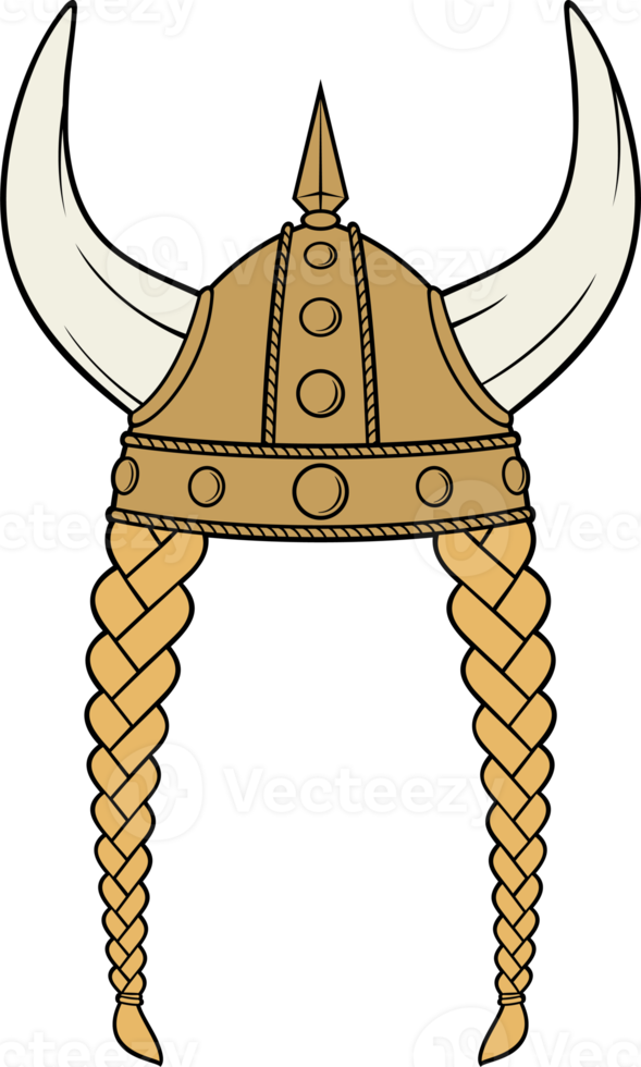 vichingo casco con trecce illustrazione png