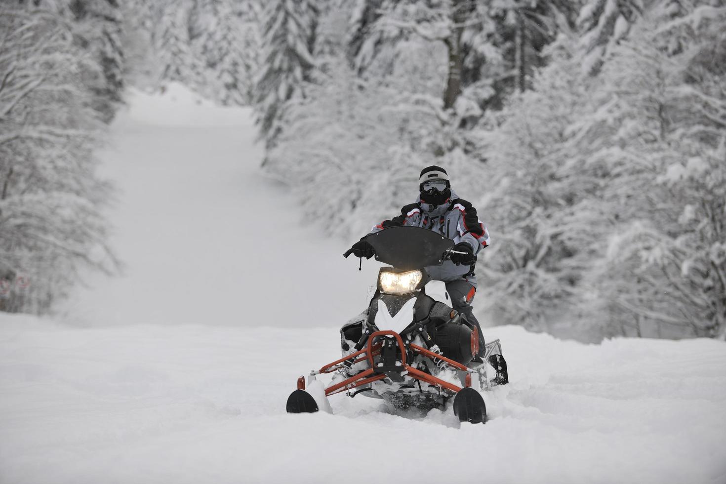 snowmobile on snow photo