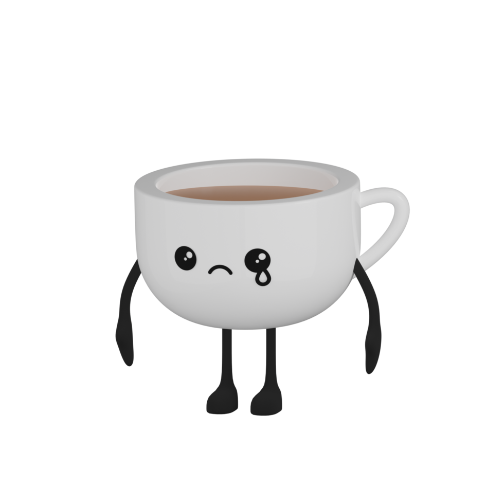 Free 3D Isolated Cute Coffee Cup Cartoon Character 11630411 PNG with  Transparent Background