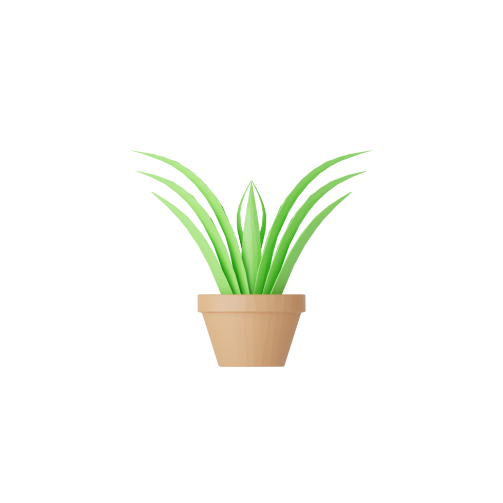 plantas 3D isoladas em vasos png