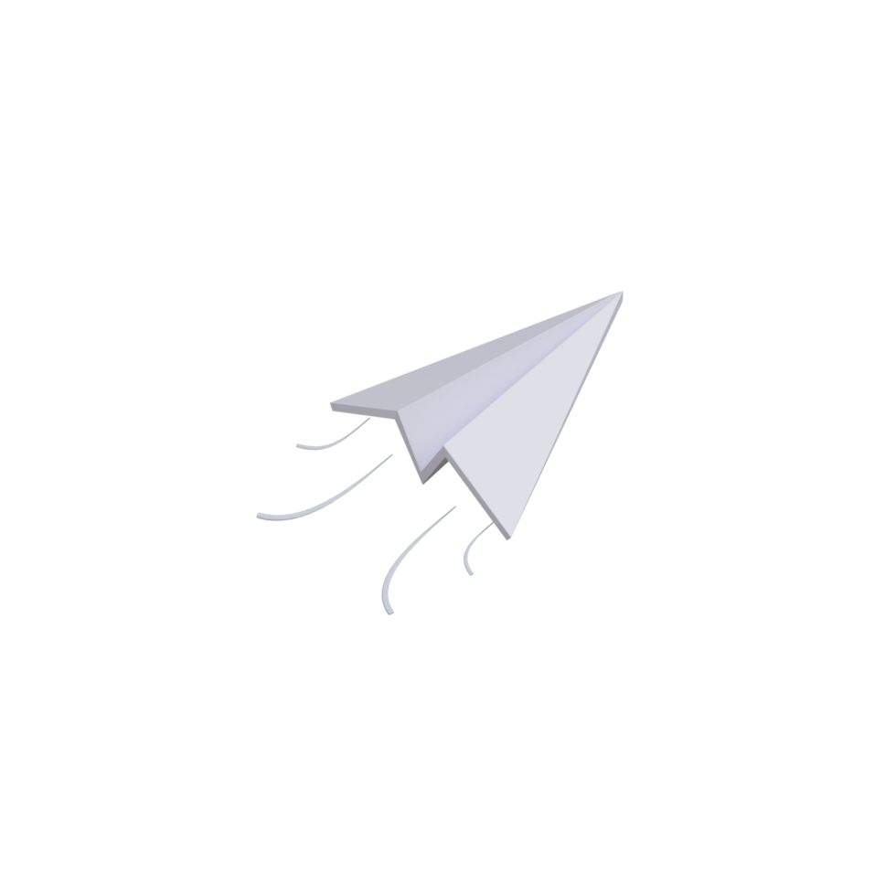 3D Isolated Paper Plane png