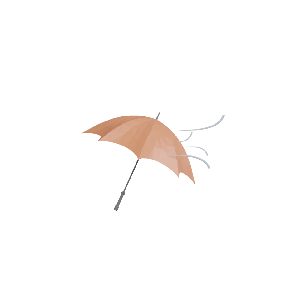 3D Isolated Brown Umbrella png