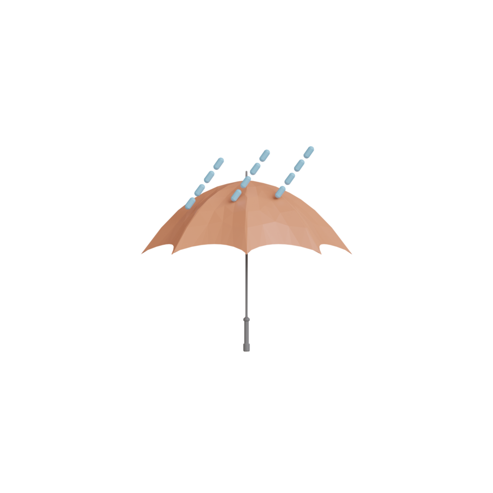 3D Isolated Brown Umbrella png