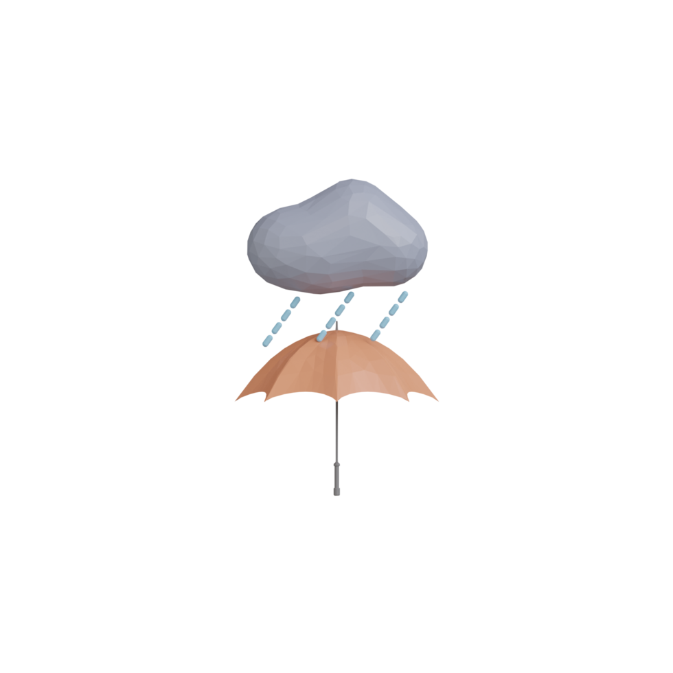 3D Isolated Brown Umbrella png