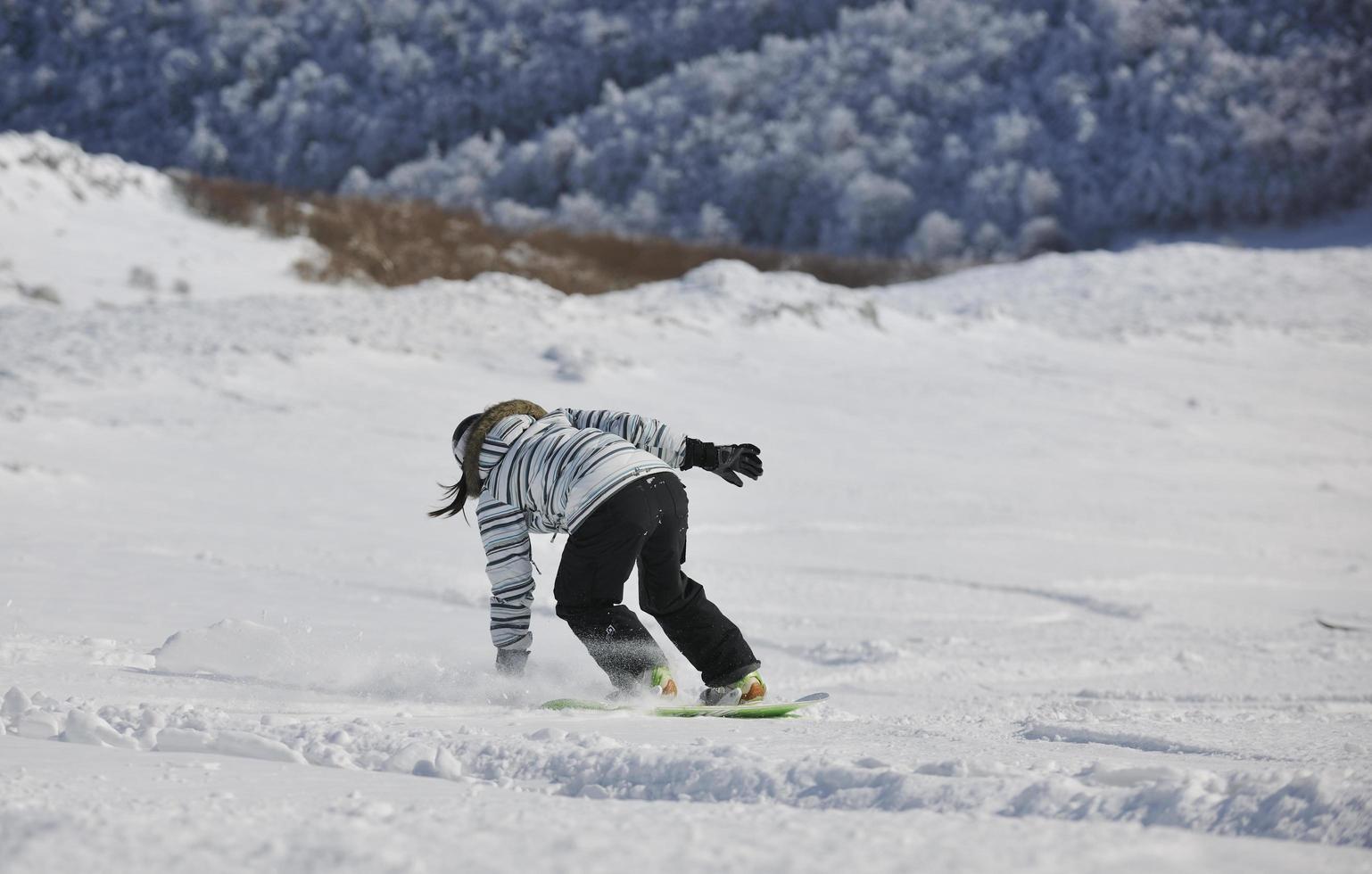 snowboard woman view photo